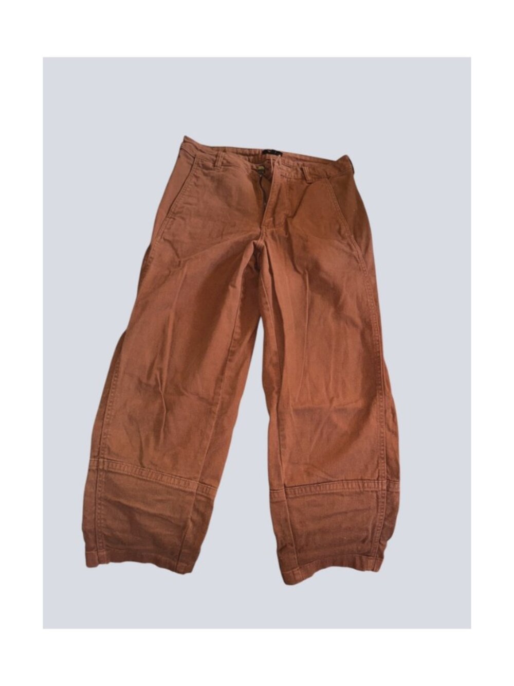 Organic Stretch Cotton Twill Barrel Pants/6 /Rust